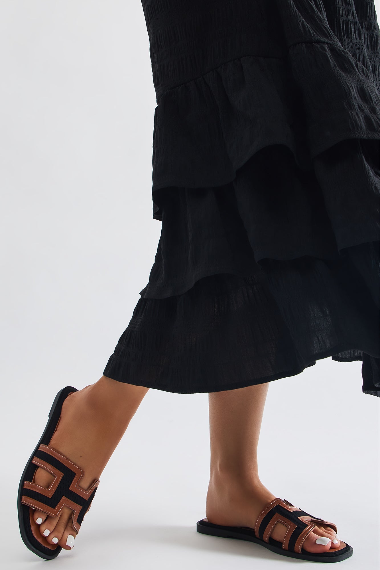 Endless Fun Flat Sandals - Black