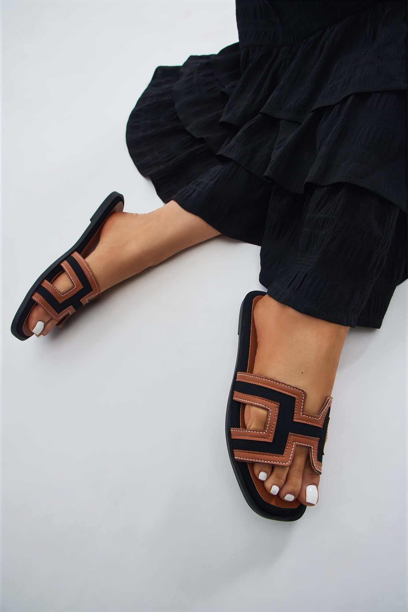 Endless Fun Flat Sandals - Black