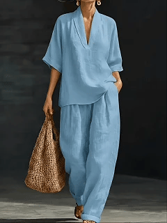 🎁New Arrivals🔥 Women's Casual Cozy Minimalist Linen Two-piece Set
