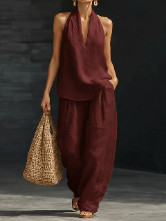 🎁New Arrivals🔥 Women's Casual and Cozy Minimalist Linen Two-Piece Set