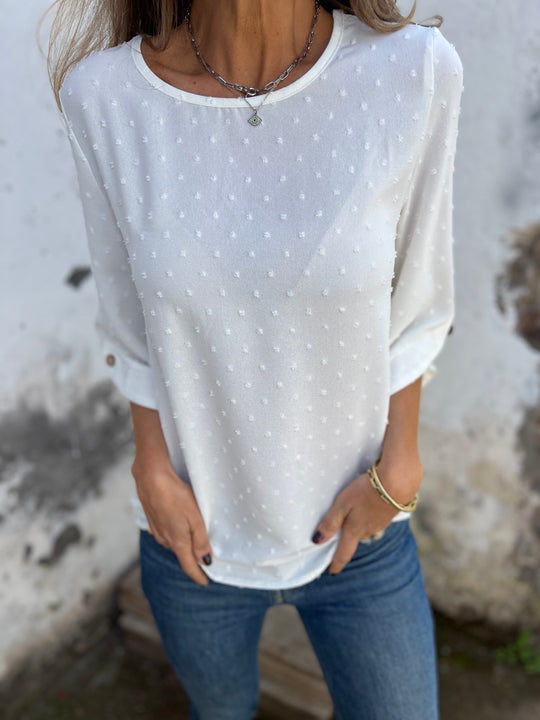 🎁CLEARANCE SALE🔥 Round Neck Embroidered Large Cuffs Casual Shirt
