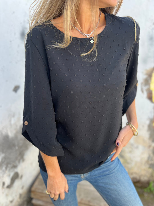 🎁CLEARANCE SALE🔥 Round Neck Embroidered Large Cuffs Casual Shirt