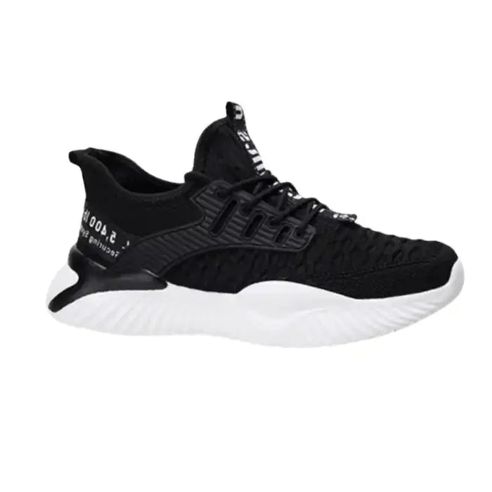 Men’s Cushioned Running-Style Sneakers – Black/White