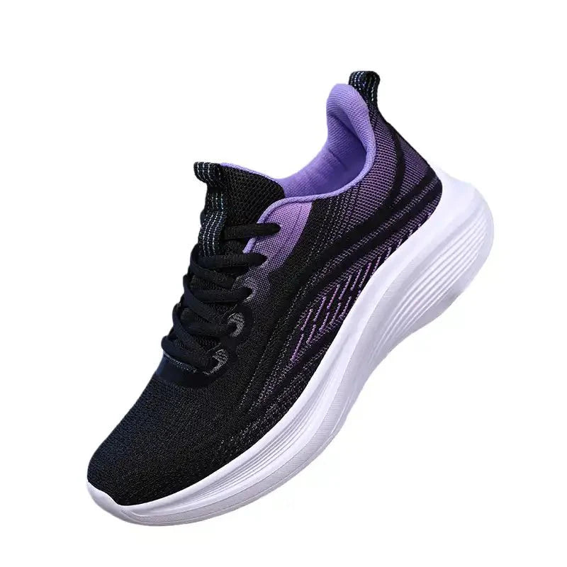 Men’s Lightweight Cushioned Running Sneakers – Black/Purple
